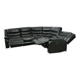 Furniture in Fashion Sorreno Bonded Leather Recliner Corner Sofa In Black - thumbnail 7