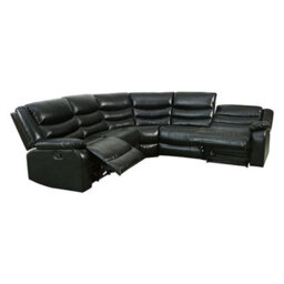 Furniture in Fashion Sorreno Bonded Leather Recliner Corner Sofa In Black - thumbnail 6