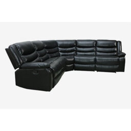 Furniture in Fashion Sorreno Bonded Leather Recliner Corner Sofa In Black - thumbnail 3