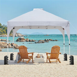Yaheetech 3Mx3M White Portable Fabric Pop Up Canopy Tent