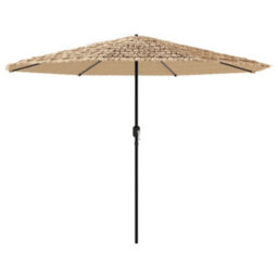 Walplus Garden Parasol With Steel Pole Brown 388X388X248 Cm - thumbnail 2