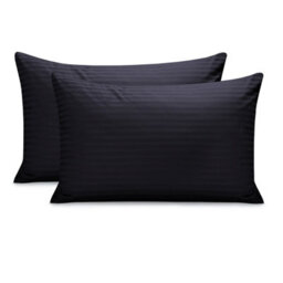 Ameha Pillowcase Pair Black Microfiber Stripe Pillowcase Envelope Closure Pillowcase,machine Washable Bedding Pillow Cover 50X75Cm - thumbnail 5
