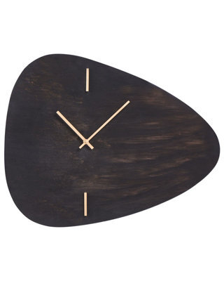 Wyld And Coco Nobletime Wall Clock, Dark Brown Mdf, Irregular Shape With Gold Hands, W56 X H47Cm - image 1