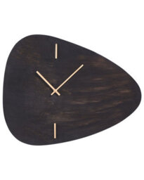 Wyld And Coco Nobletime Wall Clock, Dark Brown Mdf, Irregular Shape With Gold Hands, W56 X H47Cm - thumbnail 1