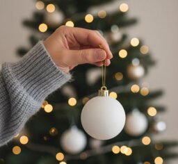Decoris 30 Wool White Christmas Tree Baubles Shatterproof Hanging Decoration 4Cm 5Cm 6Cm - thumbnail 8