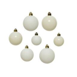 Decoris 30 Wool White Christmas Tree Baubles Shatterproof Hanging Decoration 4Cm 5Cm 6Cm - thumbnail 3