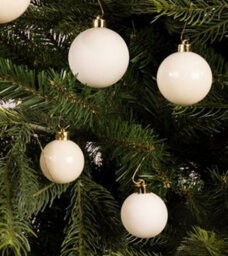 Decoris 30 Wool White Christmas Tree Baubles Shatterproof Hanging Decoration 4Cm 5Cm 6Cm - thumbnail 5