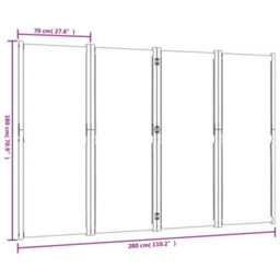 Vidaxl 4-Panel Room Divider Taupe 280X180 Cm - thumbnail 3