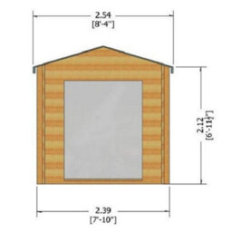 Shire Barnsdale Log Cabin Home Office Garden Room Approx 8 X 8 Feet - thumbnail 4