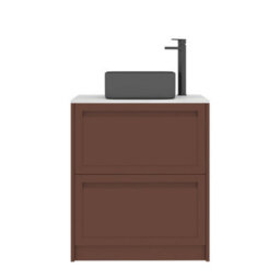 Royal Bathrooms Royal Bathroom Elmore 700mm Terracotta Clay Freestanding Countertop Bathroom Vanity Unit 2 Drawer With Art Square Basin - thumbnail 7