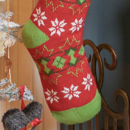Dibor Knitted Red Fair Isle Pompom Xmas Gift Decoration Christmas Stocking For Kids - thumbnail 3