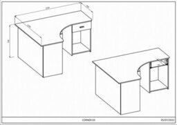 Arte Elegant Corner Desk 1550mm In White - Minimalist Home Office Solution H750mm D1250mm - thumbnail 5