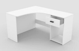 Arte Elegant Corner Desk 1550mm In White - Minimalist Home Office Solution H750mm D1250mm - thumbnail 4
