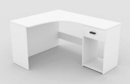 Arte Elegant Corner Desk 1550mm In White - Minimalist Home Office Solution H750mm D1250mm - thumbnail 3