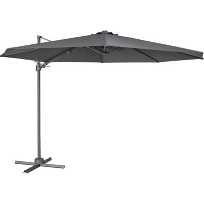 Loops Premium 3M Banana Parasol Grey - Easy Tilt & Swivel Garden Dining Patio Umbrella - image 1