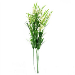 Leaf Pack Of 6 X 80Cm White Larkspur Artifical Stem - thumbnail 2