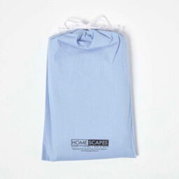 Homescapes Blue Cotton Fitted Cot Sheets 200 Thread Count, 2 Pack - thumbnail 5