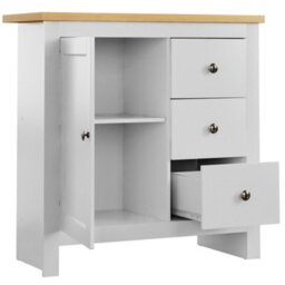 Lassic Vida Designs Arlington White 3 Drawer 1 Door Sideboard Storage Cabinet Cupboard - thumbnail 8