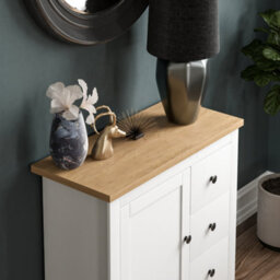 Lassic Vida Designs Arlington White 3 Drawer 1 Door Sideboard Storage Cabinet Cupboard - thumbnail 3