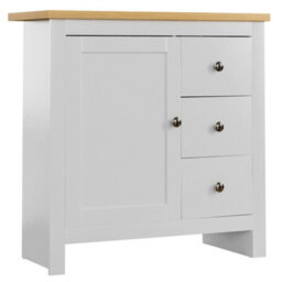 Lassic Vida Designs Arlington White 3 Drawer 1 Door Sideboard Storage Cabinet Cupboard - thumbnail 7