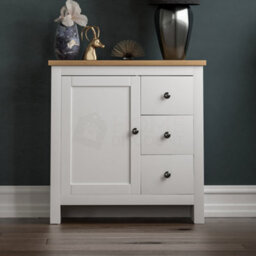 Lassic Vida Designs Arlington White 3 Drawer 1 Door Sideboard Storage Cabinet Cupboard - thumbnail 6