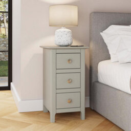 Fwstyle Palma 3 Drawer Grey Bedside Chest Table Nightstand - thumbnail 1