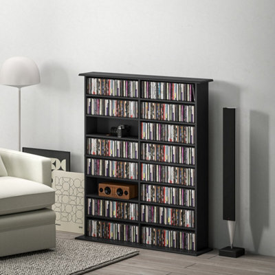 Black Blu-Ray Storage Tower With 12 Adjustable Shelves - image 1