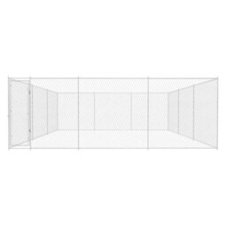 Berkfield Durable Outdoor Dog Kennel Galvanised Steel 570X570X185 Cm - thumbnail 1