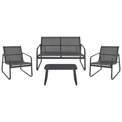 Beliani Garden Lounge Set With Table 4 Seater Barrea Metal Black - image 1