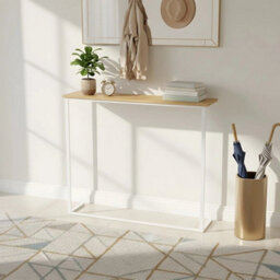 100Cm Long Slim Narrow Console Table Hallway Table Behind Sofa Storage Shelf - thumbnail 3
