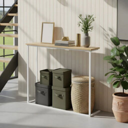 100Cm Long Slim Narrow Console Table Hallway Table Behind Sofa Storage Shelf - thumbnail 1