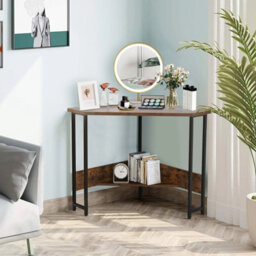 Costway Corner Desk Triangle Computer Desk Laptop Desk W/ Power Outlet - thumbnail 9