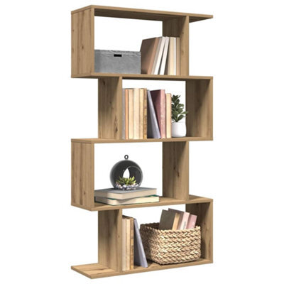 Walplus Room Divider Bookcase 4-Tier Artisan Oak 70X24X129 Cm Engineered Wood - image 1