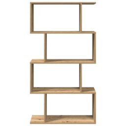 Walplus Room Divider Bookcase 4-Tier Artisan Oak 70X24X129 Cm Engineered Wood - thumbnail 5