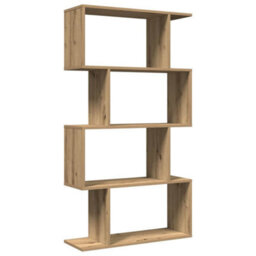 Walplus Room Divider Bookcase 4-Tier Artisan Oak 70X24X129 Cm Engineered Wood - thumbnail 2