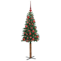 Vidaxl Slim Christmas Tree Green 150 Cm Pvc And Solid Pine Wood - thumbnail 4