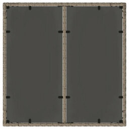 Berkfield Garden Table With Glass Top Grey 90X90X75 Cm Poly Rattan - thumbnail 7