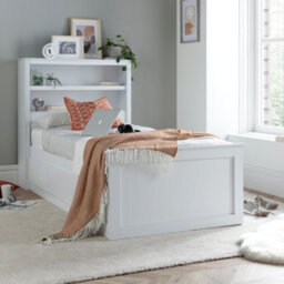 Bedmaster Enzo White Wooden 3 Drawer Bookcase Bed And Pocket Sprung Mattress - thumbnail 4
