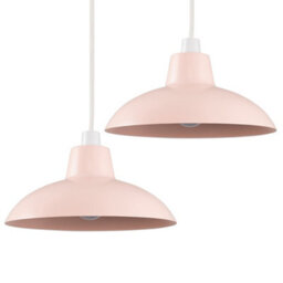 Valuelights Civic Metro Pink Ceiling Shade And Bulb (D)28.8Cm
