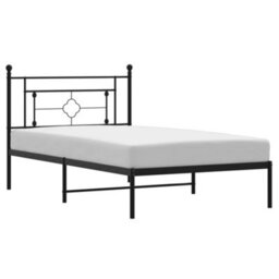 Berkfield Metal Bed Frame Without Mattress With Headboard Black 107X203Cm - thumbnail 2