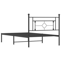 Berkfield Metal Bed Frame Without Mattress With Headboard Black 107X203Cm - thumbnail 7