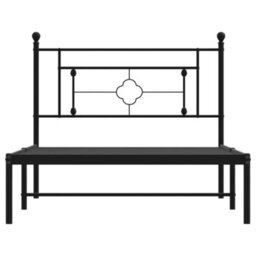 Berkfield Metal Bed Frame Without Mattress With Headboard Black 107X203Cm - thumbnail 5