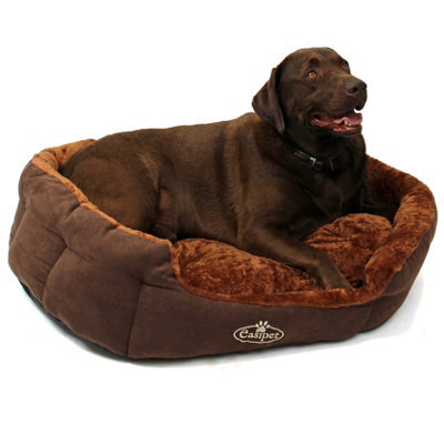 Actiaspet Brown Faux Suede Pet Bed Extra Large - image 1