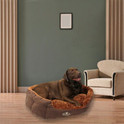 Actiaspet Brown Faux Suede Pet Bed Extra Large - thumbnail 3