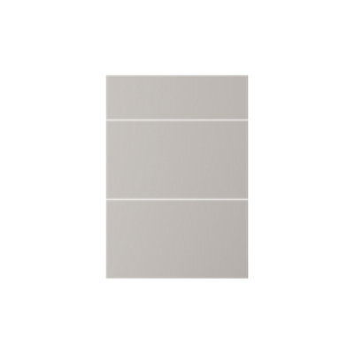 GoodHome Elcot Matt Pebble 3 Drawer Cabinet Front, Pack Of 3 (H)715mm (W)497mm (T)16mm - image 1