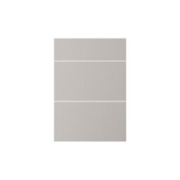GoodHome Elcot Matt Pebble 3 Drawer Cabinet Front, Pack Of 3 (H)715mm (W)497mm (T)16mm - thumbnail 1