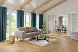 Bricoflor Blackout Curtain With Concealed Loops  - Turquoise - 2,45 X 1,40 M - Plain - thumbnail 4