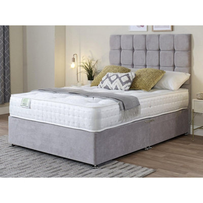 Divan Base Direct Sapphire Memory Foam Orthopaedic Sprung Divan Bed Set 6Ft Super King - Naples Slate - image 1