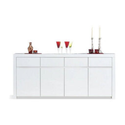 Furniture 48 Annick 4 Door 4 Drawer White High Gloss Sideboard - thumbnail 1
