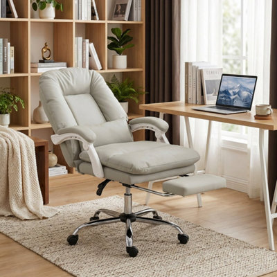 Khaki Executive Office Chair, Reclining Desk Chair W/ Lumbar Support - image 1